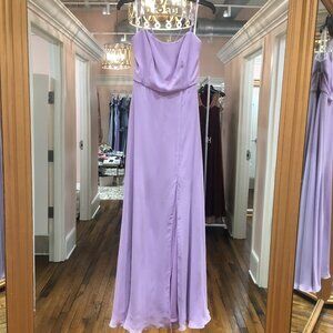 Dessy Pale Purple Long Chiffon Bridesmaid Dress Size 8